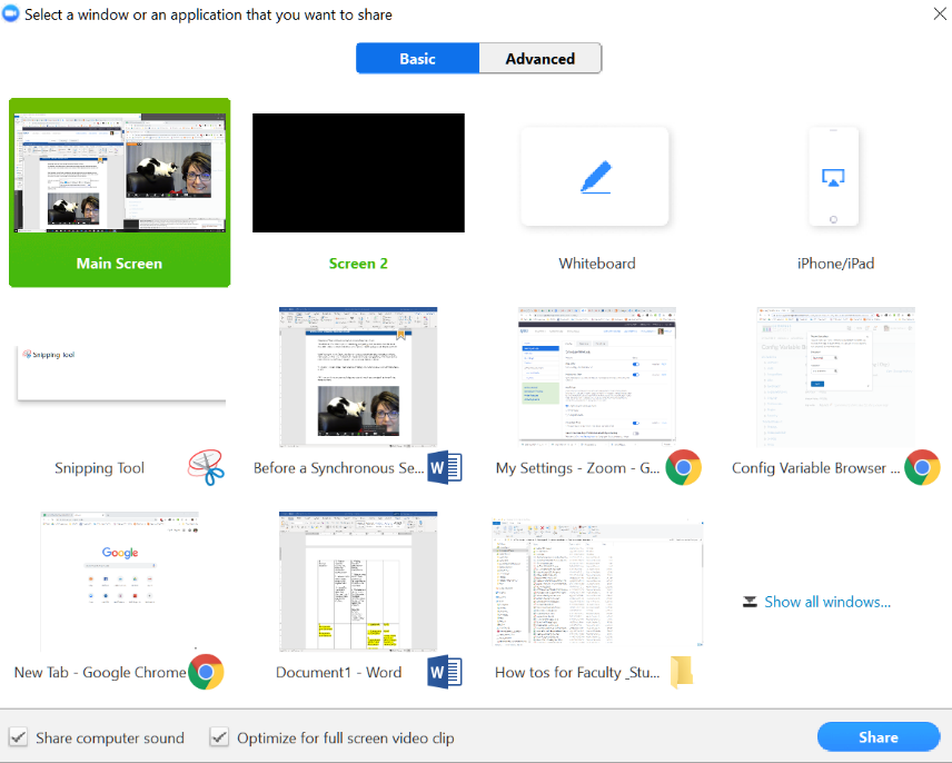 How to Share a Video or Other Recording During a Zoom inar