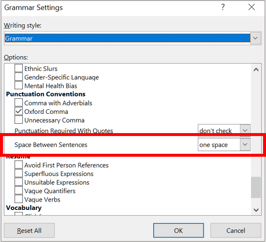 An Automatic Two Spaces after a Period (Microsoft Word)